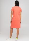 Платье Polo женское летнее Only Women персиковое с черным воротником