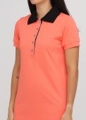 Платье Polo женское летнее Only Women персиковое с черным воротником