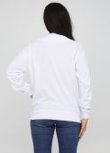 Толстовка-бомбер женская демисезонная Only Women белая с шевроном на груди (лакоста)