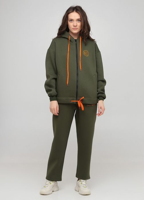 Брюки женские зимние прямые Only Women оливковые (низкий рост)