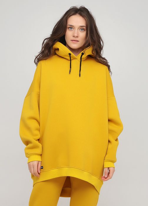 Худи женское горчичное зимнее mega oversize Only Women Худи женское горчичное зимнее mega oversize Only Women