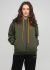 Толстовка жіноча зимова Only Women оливкова з рібаною знизу