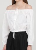 Топ женский Only Women белый из льна с пуговицами из бамбука