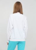 Толстовка-бомбер женская летняя Only Women белая с шевроном на груди (удлиненная)