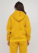 Толстовка женская зимняя Only Women горчичная с рибаной внизу