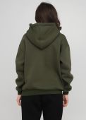 Толстовка жіноча зимова Only Women оливкова з рібаною знизу Толстовка жіноча зимова Only Women оливкова з рібаною знизу