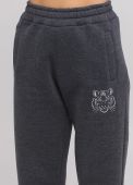 Брюки женские прямые зимние Only Women графитовые с серебристым тигром под карманом впереди (низкий рост)