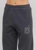 Штани жіночі зимові прямі Only Women графітові зі сріблястим тигром (високий зріст)