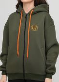 Толстовка жіноча зимова Only Women оливкова з рібаною знизу Толстовка жіноча зимова Only Women оливкова з рібаною знизу
