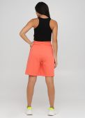 Шорты женские летние Only Women персиковые удлиненные (лакоста) с черной вышивкой впереди внизу