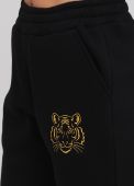 Брюки-джоггеры женские зимние Only Women черные с золотым тигром под карманом впереди (высокий рост) 