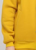 Толстовка женская зимняя Only Women горчичная с рибаной внизу