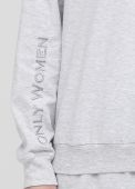 Світшот жіночий літній Only Women світло-сірий з сірим лого на рукаві