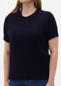 Блузка женская летняя вязаная Only Women темно-синяя из шелка