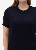 Блузка женская летняя вязаная Only Women темно-синяя из шелка