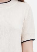 Блузка жіноча в'язана літня Only Women біла з рукавом на резинці з шовку