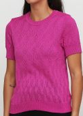 Блузка жіноча в'язана Only Women фуксія з бавовни