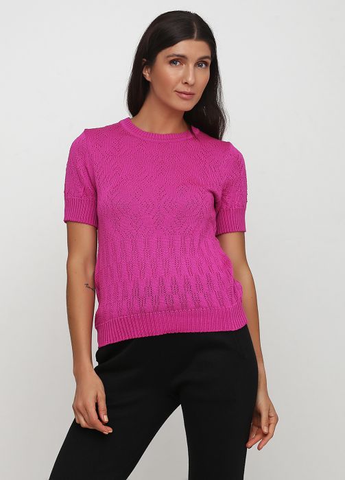 Блузка жіноча в'язана Only Women фуксія з бавовни
