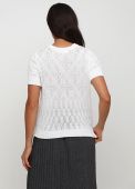Блузка жіноча літня в'язана Only Women біла з резинкою на рукавах з бавовни