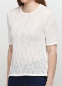 Блузка жіноча літня в'язана Only Women біла з бавовни