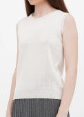 Блузка жіноча в'язана літня Only Women біла без рукавів з шовку Блузка жіноча в'язана літня Only Women біла без рукавів з шовку