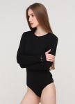 Боди женское черное с вышивкой на рукаве Only Women