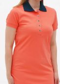 Сукня Polo жіноча літня Only Women персикова з оливковим комірцем