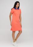 Платье Polo женское летнее Only Women персиковое (воротник - электрик) Платье Polo женское летнее Only Women персиковое (воротник - электрик)