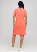 Платье Polo женское летнее Only Women персиковое (воротник - электрик)