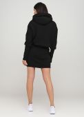 Платье-рибана женское черное с капюшоном Only Women