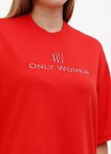 Сукня-футболка жіноча Only Women червона з сірим лого спереду