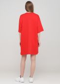 Платье-футболка Only Women красное с темно-синим лого впереди