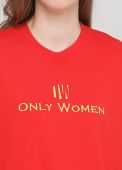 Платье-футболка Only Women красное с желтым лого впереди
