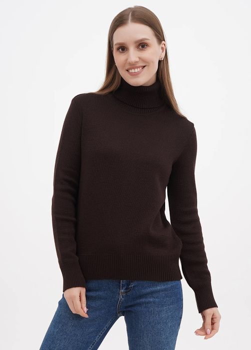 Гольф женский вязаный Only Women коричневый из итальянской шерсти