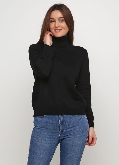 Гольф жіночий в'язаний Only Women чорний з бавовни