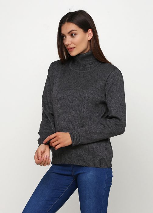 Гольф женский вязаный Only Women серый из хлопка