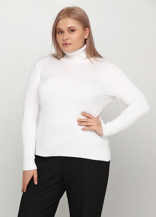 Гольф жіночий в'язаний Only Women білий з бавовни