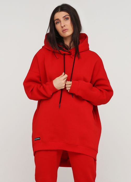 Худі жіноче зимове Only Women червоне mega oversize