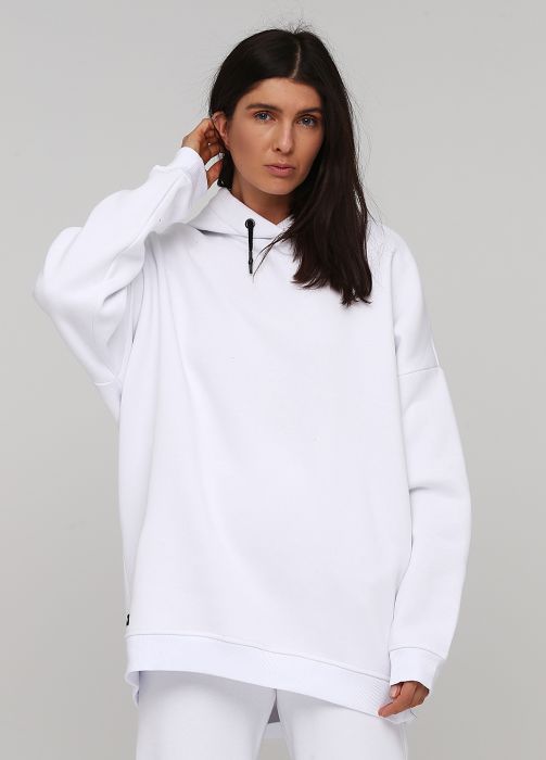 Худи женское зимнее Only Women белое mega oversize