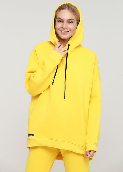 Худи женское жёлтое зимнее mega oversize Only Women