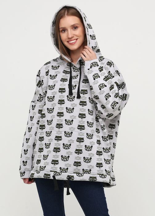 Худи женское зимнее Only Women zoo серое