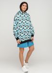 Худи женское бирюзовое демисезонное Dino mega oversize Only Women Худи женское бирюзовое демисезонное Dino mega oversize Only Women