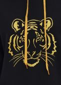 Худі жіноче зимове Only Women чорне з великим золотим тигром на грудях