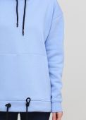 Худи женское голубое зимнее c накладным карманом Only Women