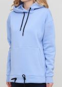 Худи женское голубое зимнее c накладным карманом Only Women
