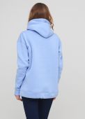 Худи женское голубое зимнее c накладным карманом Only Women