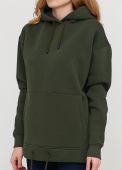 Худи женское оливковое зимнее c накладным карманом Only Women