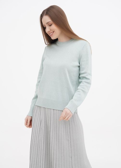 Джемпер женский вязаный Only Women мятный из хлопка