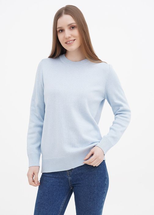 Джемпер женский вязаный Only Women небесный из хлопка