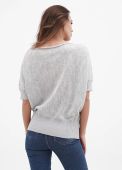 Джемпер женский вязаный Only Women светло-серый меланж из шерстии (oversize)